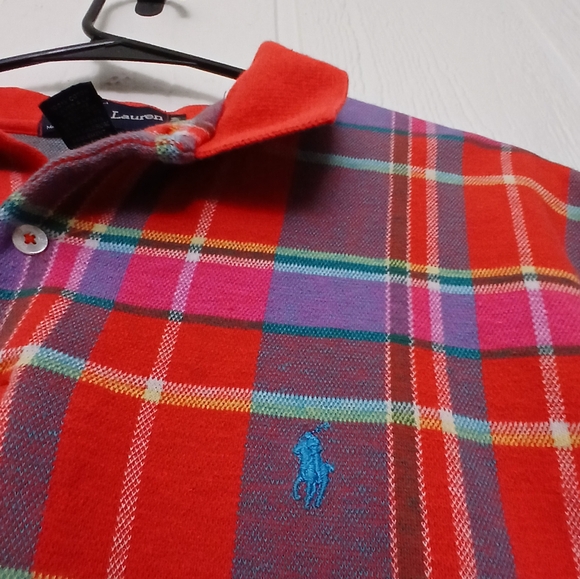 *VTG 90s Made In USA Ralph Lauren Men's Preppy Red Plaid Golf Polo-M - Picture 4 of 5